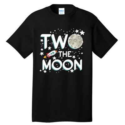 Two The Moon 2nd Birthday Gift For 2 Year Old Tall T-Shirt