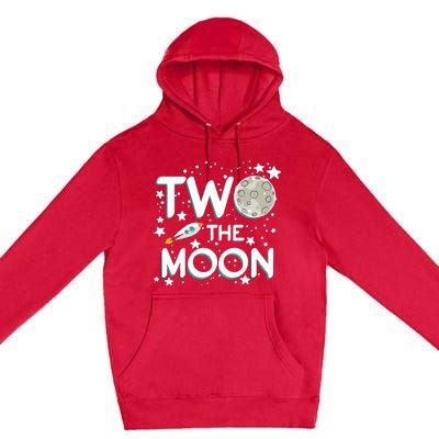 Two The Moon 2nd Birthday Gift For 2 Year Old Premium Pullover Hoodie