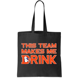 This Team Makes Me Drink Denver Funny Tote Bag