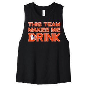 This Team Makes Me Drink Denver Funny Women's Racerback Cropped Tank