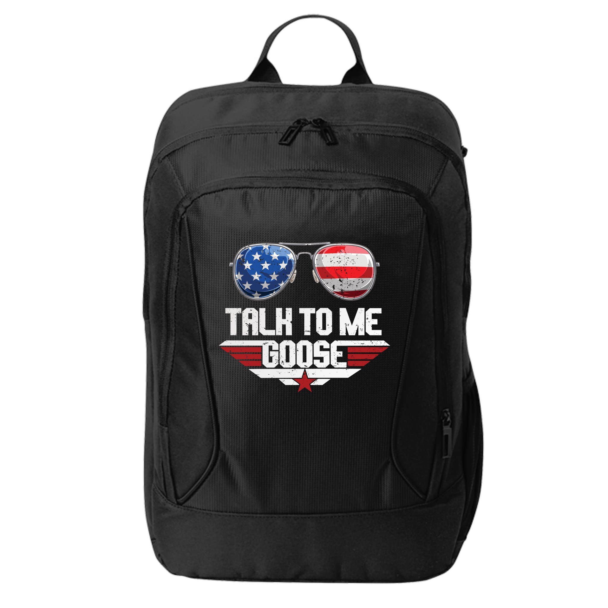 Talk To Me Goose American Flag Glasses City Backpack