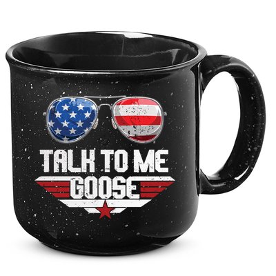 Talk To Me Goose American Flag Glasses 15oz Campfire Ceramic Mug