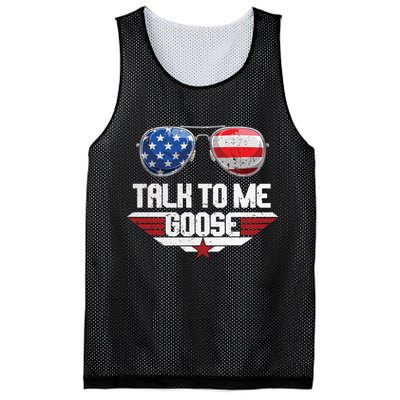 Talk To Me Goose American Flag Glasses Mesh Reversible Basketball Jersey Tank
