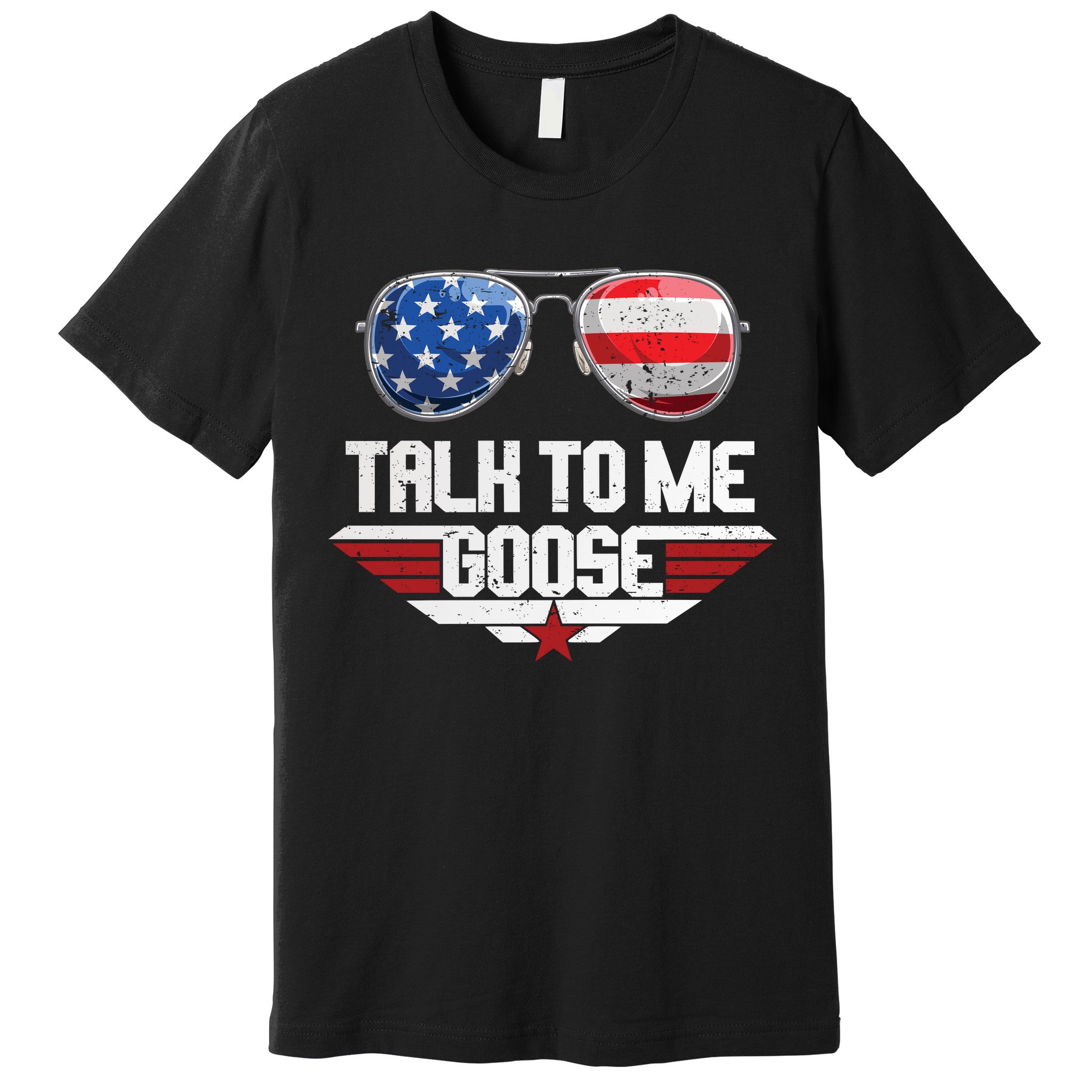 Talk To Me Goose American Flag Glasses Premium T-Shirt