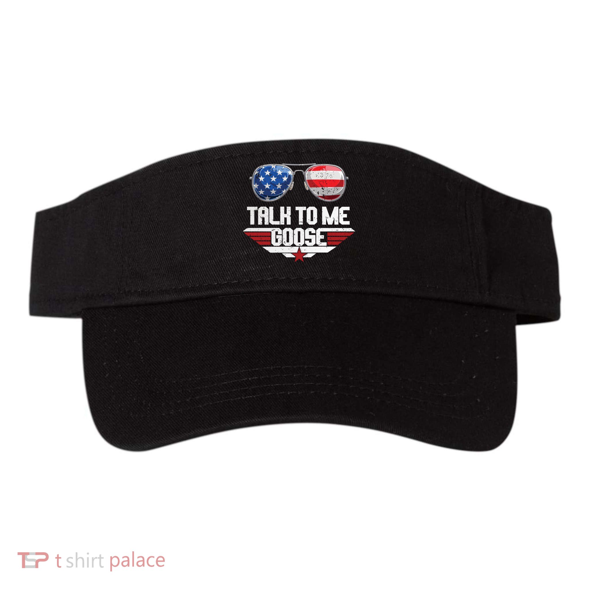 Talk To Me Goose American Flag Glasses Visor
