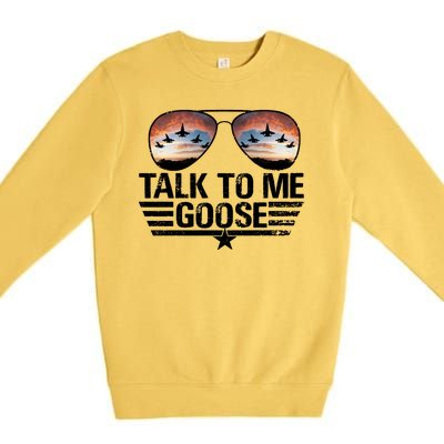 Talk To Me Goose Jet Fighter Sunglasses Premium Crewneck Sweatshirt