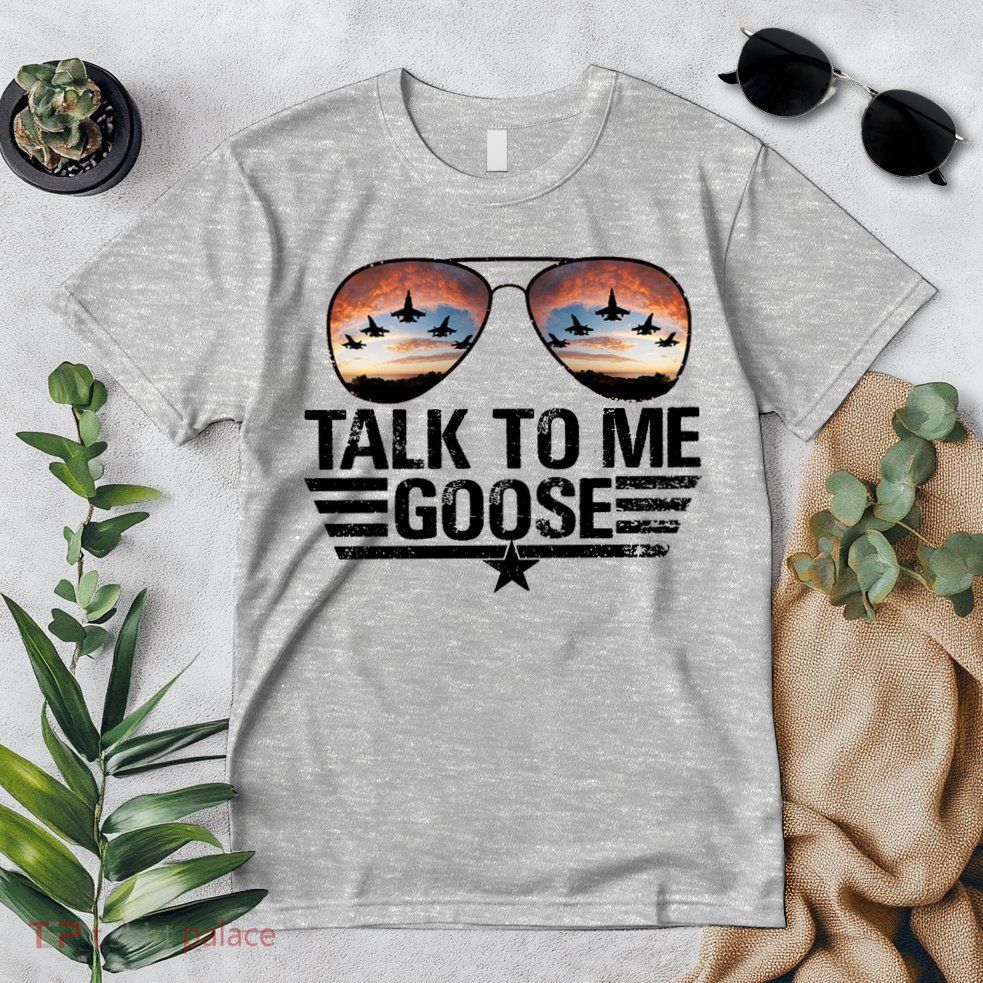 Talk To Me Goose Jet Fighter Sunglasses Premium T-Shirt