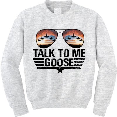 Talk To Me Goose Jet Fighter Sunglasses Kids Sweatshirt