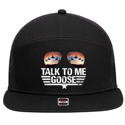 Talk To Me Goose Jet Fighter Sunglasses 7 Panel Mesh Trucker Snapback Hat