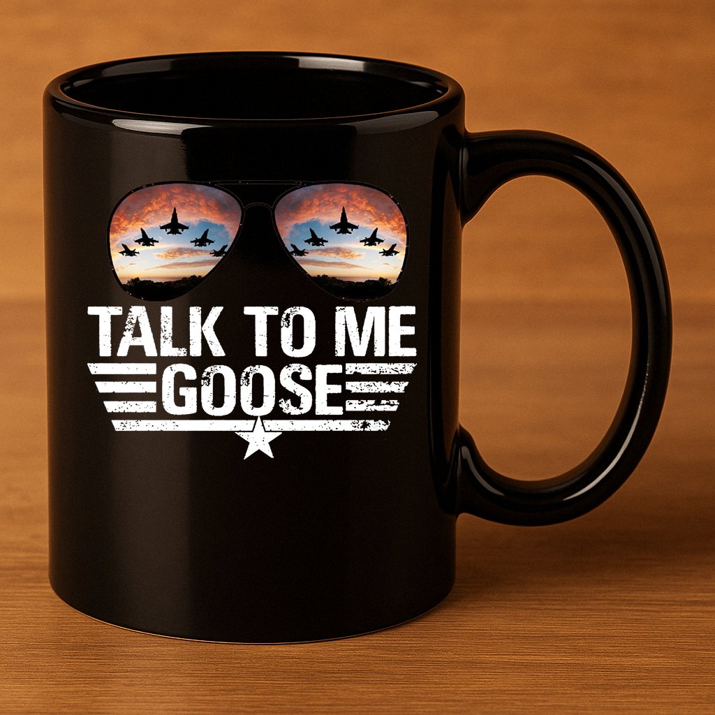 Talk To Me Goose Jet Fighter Sunglasses 11oz C Handle Ceramic Mug