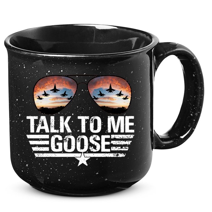 Talk To Me Goose Jet Fighter Sunglasses 15oz Campfire Ceramic Mug