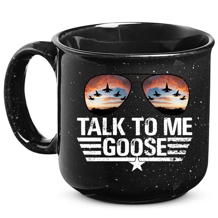 Talk To Me Goose Jet Fighter Sunglasses 15oz Campfire Ceramic Mug