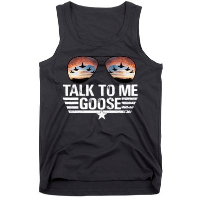Talk To Me Goose Jet Fighter Sunglasses Tank Top