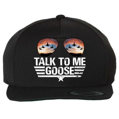 Talk To Me Goose Jet Fighter Sunglasses Wool Snapback Cap