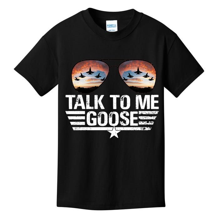 Talk To Me Goose Jet Fighter Sunglasses Kids T-Shirt