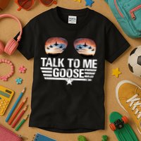 Talk To Me Goose Jet Fighter Sunglasses Kids T-Shirt
