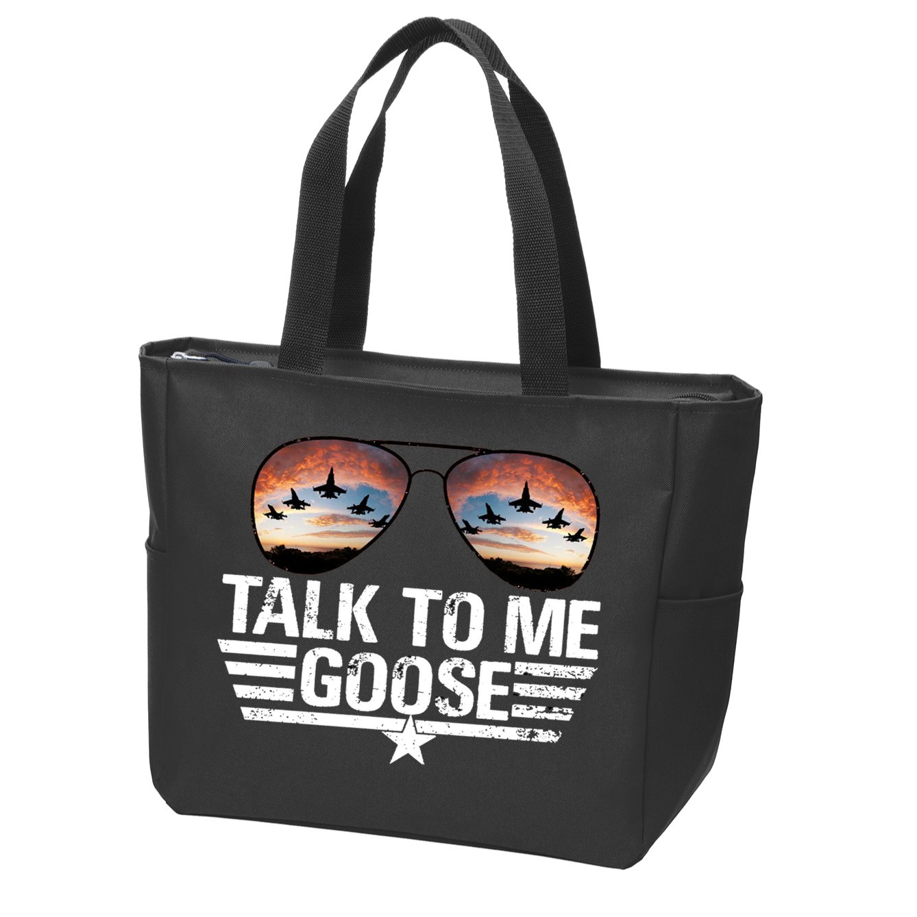 Talk To Me Goose Jet Fighter Sunglasses Zip Tote Bag
