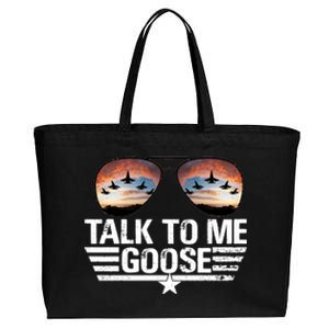 Talk To Me Goose Jet Fighter Sunglasses Cotton Canvas Jumbo Tote