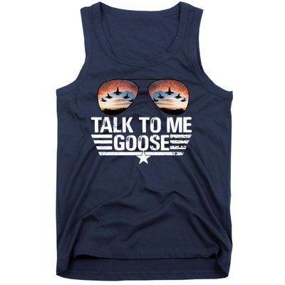 Talk To Me Goose Jet Fighter Sunglasses Tank Top