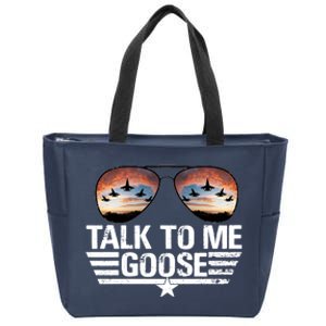 Talk To Me Goose Jet Fighter Sunglasses Zip Tote Bag