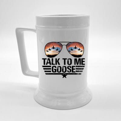 Talk To Me Goose Jet Fighter Sunglasses Beer Stein