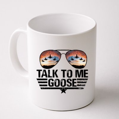 Talk To Me Goose Jet Fighter Sunglasses Coffee Mug