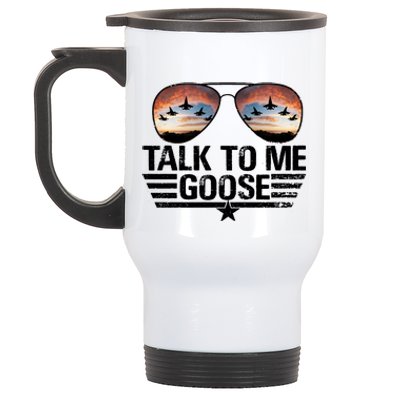 Talk To Me Goose Jet Fighter Sunglasses Stainless Steel Travel Mug