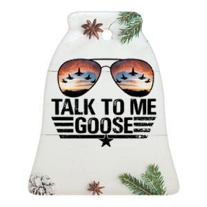 Talk To Me Goose Jet Fighter Sunglasses Ceramic Bell Ornament