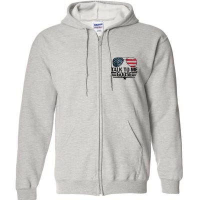 Talk To Me Goose USA Flag Sunglasses Full Zip Hoodie