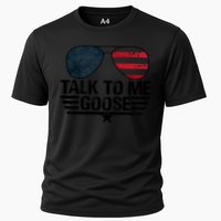 Talk To Me Goose USA Flag Sunglasses Cooling Performance Crew T-Shirt