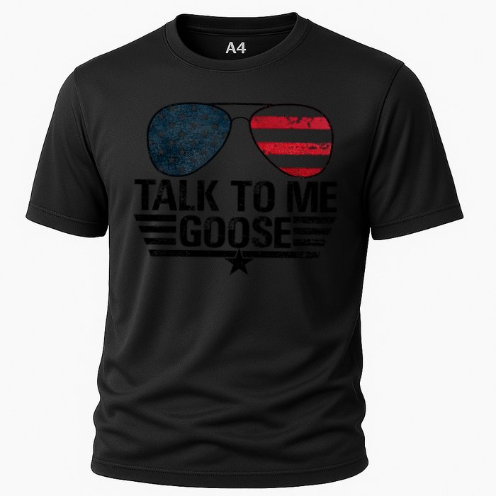 Talk To Me Goose USA Flag Sunglasses Cooling Performance Crew T-Shirt