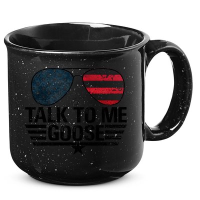 Talk To Me Goose USA Flag Sunglasses 15oz Campfire Ceramic Mug