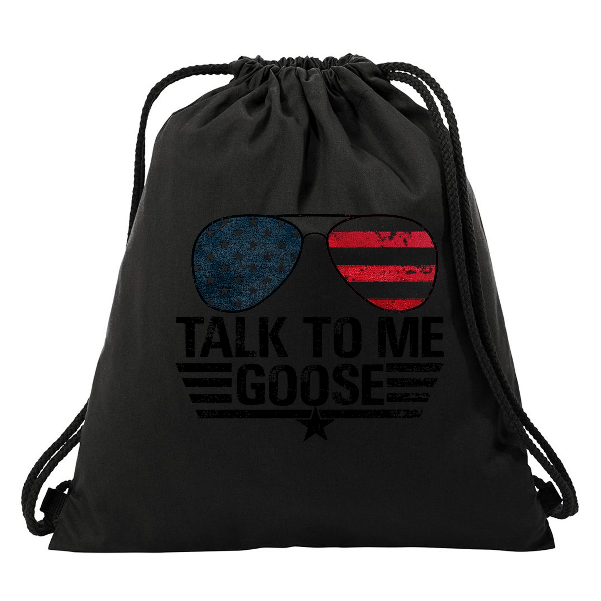 Talk To Me Goose USA Flag Sunglasses Drawstring Bag
