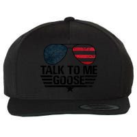 Talk To Me Goose USA Flag Sunglasses Wool Snapback Cap
