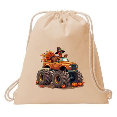 Thanksgiving Turkey Monster Truck Drawstring Bag