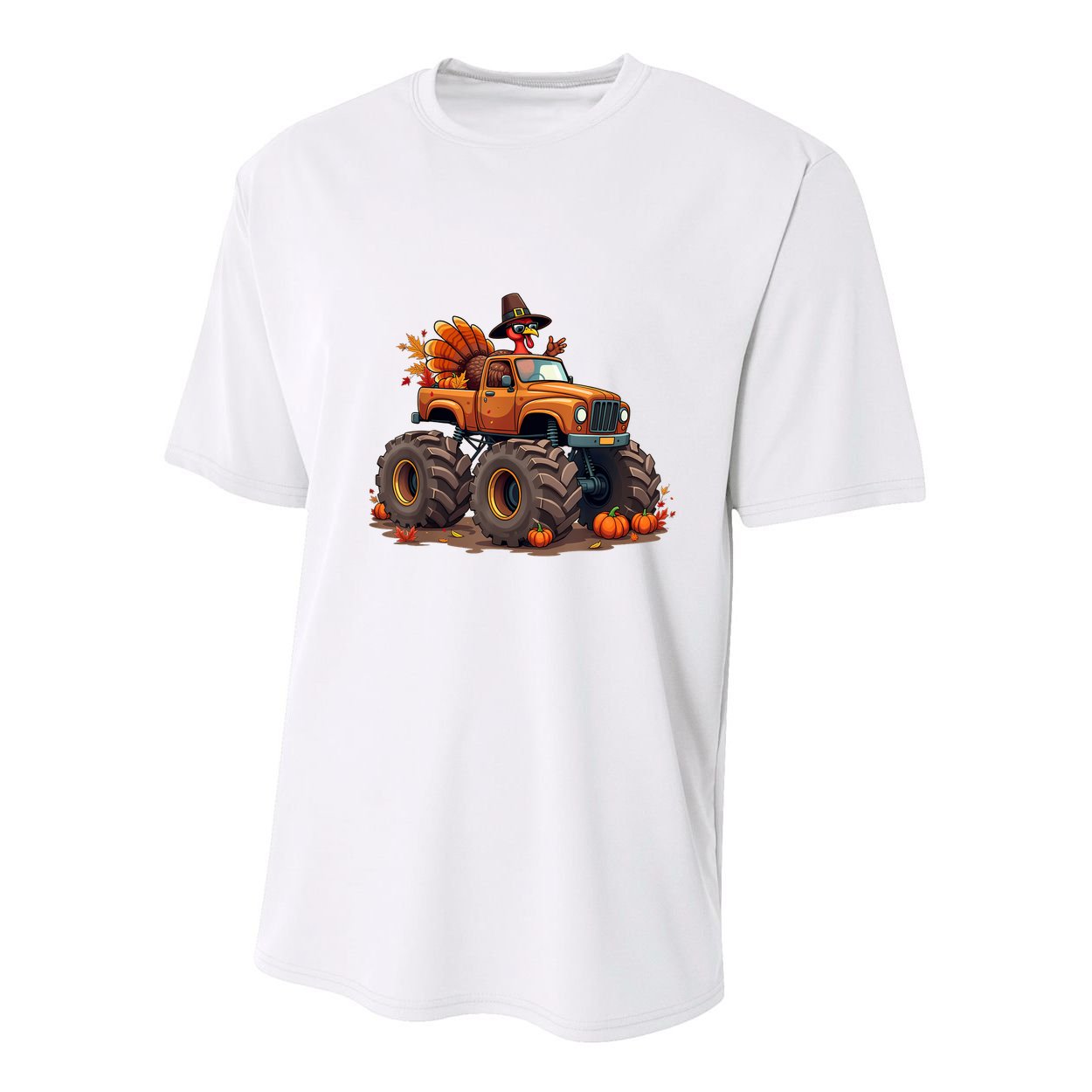 Thanksgiving Turkey Monster Truck Youth Performance Sprint T-Shirt