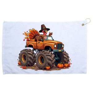 Thanksgiving Turkey Monster Truck Grommeted Golf Towel