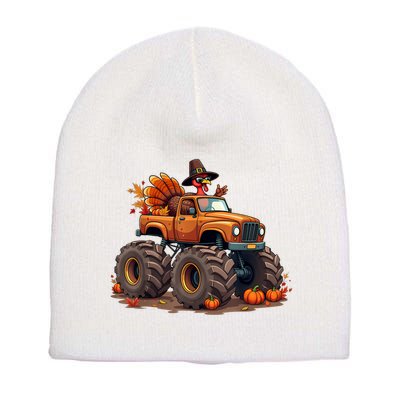 Thanksgiving Turkey Monster Truck Short Acrylic Beanie