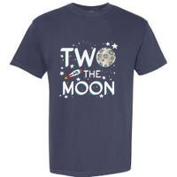 Two The Moon 2nd Birthday Gift For 2 Year Old Garment-Dyed Heavyweight T-Shirt