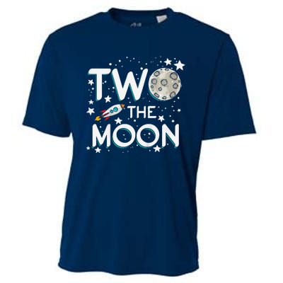 Two The Moon 2nd Birthday Gift For 2 Year Old Cooling Performance Crew T-Shirt