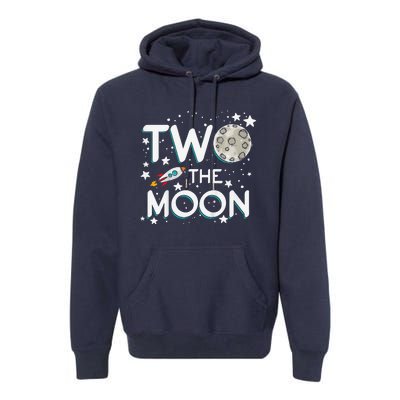 Two The Moon 2nd Birthday Gift For 2 Year Old Premium Hoodie