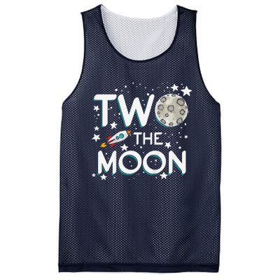 Two The Moon 2nd Birthday Gift For 2 Year Old Mesh Reversible Basketball Jersey Tank