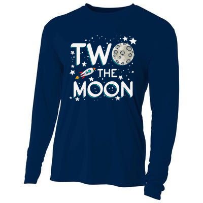 Two The Moon 2nd Birthday Gift For 2 Year Old Cooling Performance Long Sleeve Crew