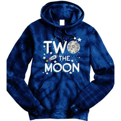 Two The Moon 2nd Birthday Gift For 2 Year Old Tie Dye Hoodie