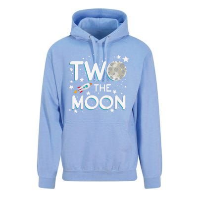 Two The Moon 2nd Birthday Gift For 2 Year Old Unisex Surf Hoodie