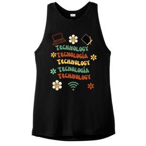 technology teacher maestro de tecnología Ladies PosiCharge Tri-Blend Wicking Tank