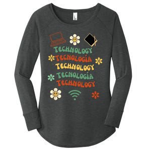 technology teacher maestro de tecnología Women's Perfect Tri Tunic Long Sleeve Shirt