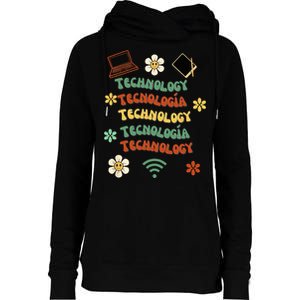 technology teacher maestro de tecnología Womens Funnel Neck Pullover Hood