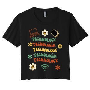 technology teacher maestro de tecnología Women's Crop Top Tee