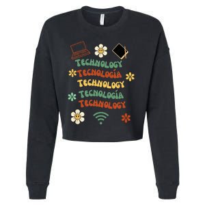 technology teacher maestro de tecnología Cropped Pullover Crew